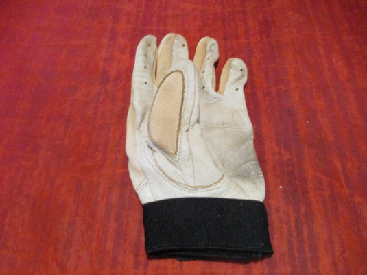 Used m Powered Baseball Batting Glove White Youth Size Medium