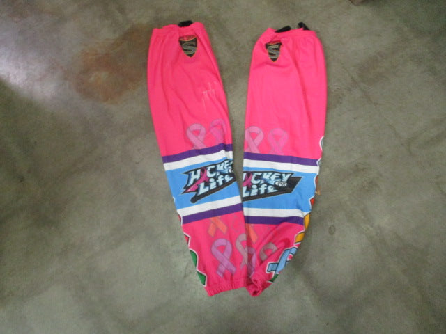 Load image into Gallery viewer, Used The Show Breast Cancer Awareness Hockey Socks

