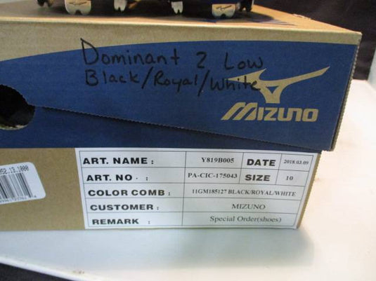 New Mizuno Dominant 2 Low Metal Baseball Cleats Size 10