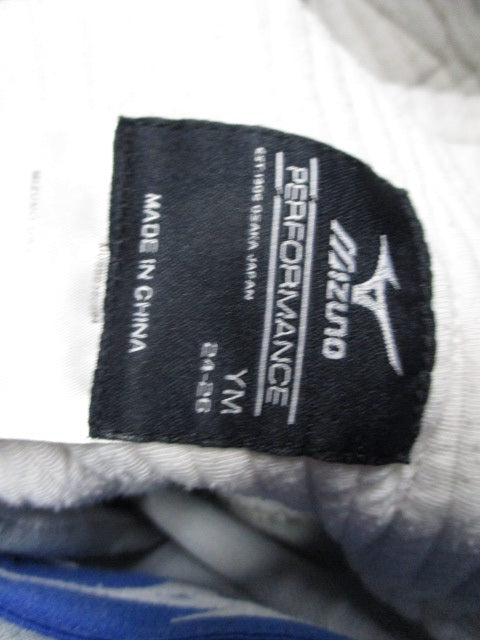 Load image into Gallery viewer, Used Mizuno Grey w/ Black Piping Open Bottom Pants Youth Size Medium - stained
