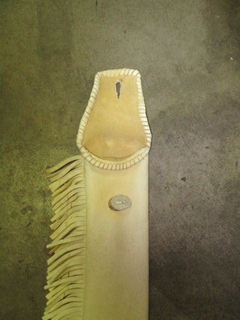 Used Longbow Handcrafted Leather Fringed Sleeve Case 66