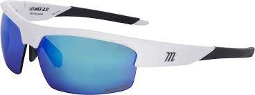 New Marucci MV463Y 2.0 Matte White Green w/ Blue Mirror Sunglasses