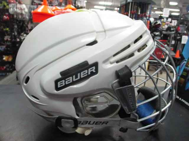 Load image into Gallery viewer, Used Bauer BHH5100 Hockey Helmet with Mask Size Small - missing left ear guard
