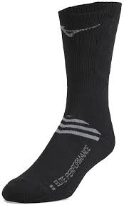 New Mizuno Runbird Crew Sock Black Size Small