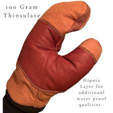 Load image into Gallery viewer, New Maroon Bell Outdoor Water Buffalo Leather Mittens Adult Size Medium
