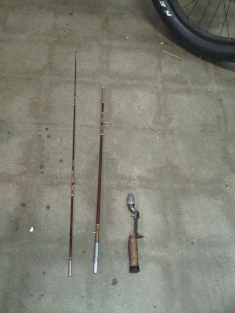 antique indian made three piece fishing pole Used Vintage 3-Piece Fishing Pole