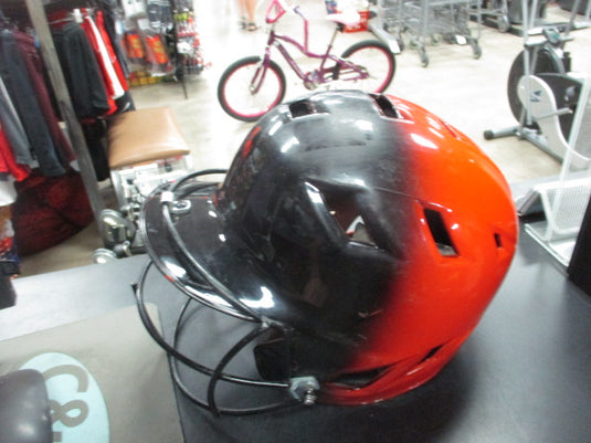 Used Schutt Black/Orange Batting Helmet W/ Mask - Youth