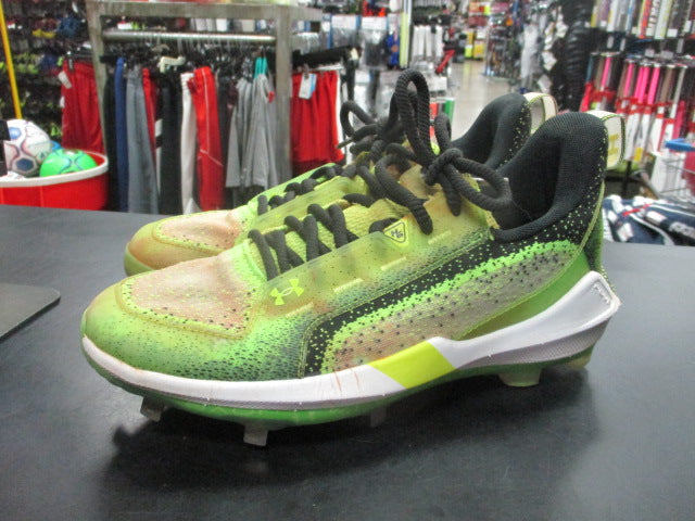 Load image into Gallery viewer, Used Under Armour Green Bryce Harper Metal Baseball Cleats Size 7
