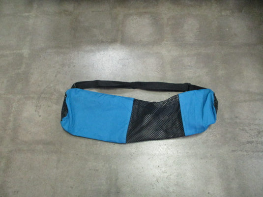 Used Black and Blue Mesh Yoga Mat Carry Sling Bag