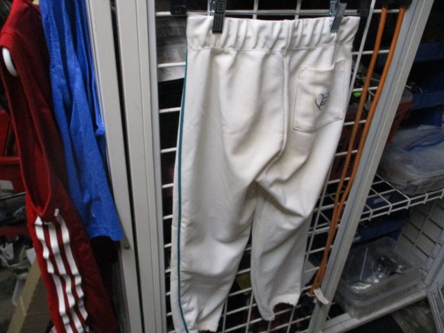 Load image into Gallery viewer, Used The Glove Athletitude Softball Pants White w/ Blue Piping Small
