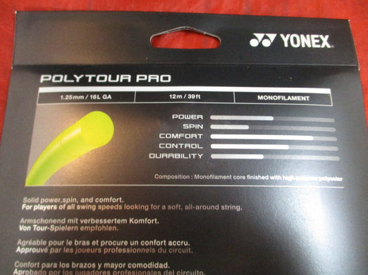 Yonex Polytour Pro 1.25 mm/ 16 L GA Racquet String