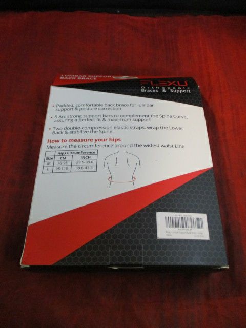 FlexU Lumbar Support Back Brace Adult Size Large