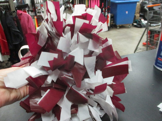 Used Chasse Cheer Pom Poms Maroon / White - Single