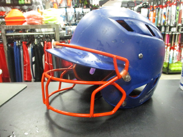 Load image into Gallery viewer, Used Schutt SSMC JAD Blue Medium Helmet W/ Orange Facemask (Inside Peeling)
