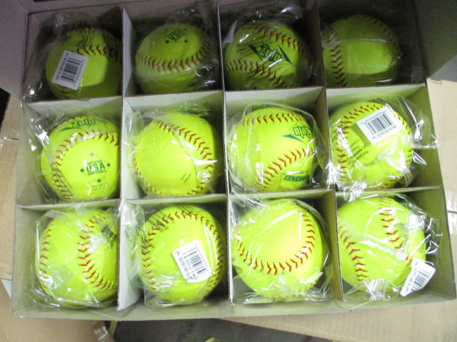 Load image into Gallery viewer, New Diamond ZULU .52 COR USA 12&quot; Slowpitch Softball - 1 Dozen
