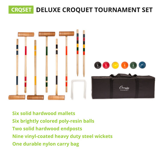New Champion Sports Tournament Series 6-Player Croquet Set
