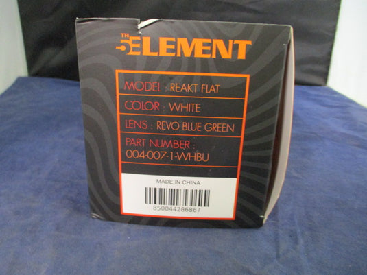 New 5th Element Reakt Flat Goggles - White/ Revo Blue Green