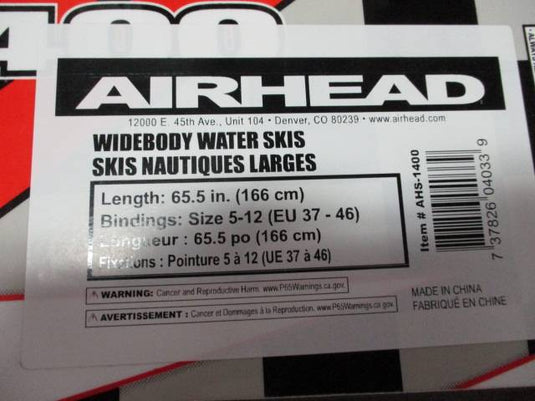 Airhead AHS-1400 65.5" Wide Body Combo Water Skis