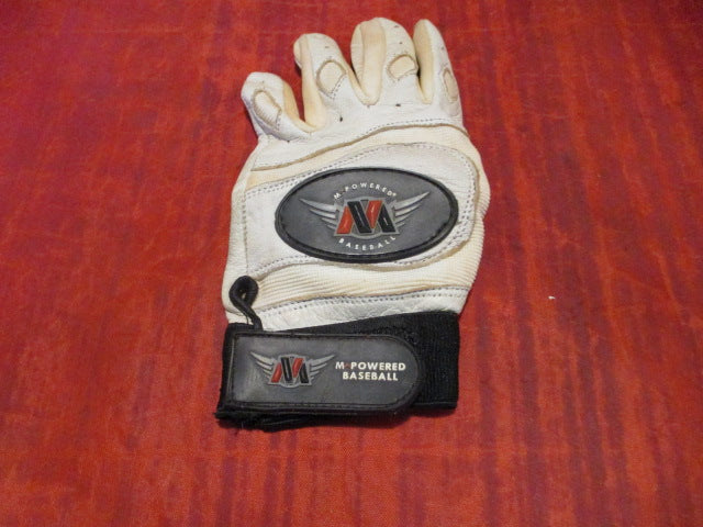 Load image into Gallery viewer, Used m Powered Baseball Batting Glove White Youth Size Medium
