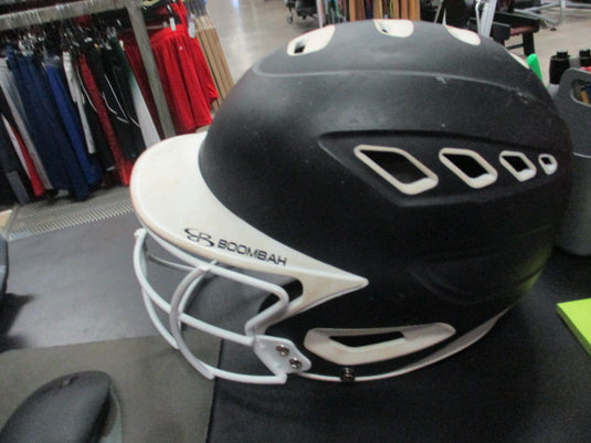 Used BoomBah Black/White Senior 7-7 3/4" Softball Batting Helmet