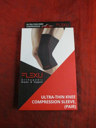 FlexU Ultra-Thin Knee Compression Sleeve Pair Adult Size Medium