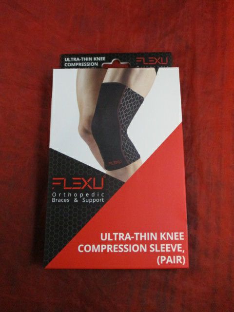 FlexU Ultra-Thin Knee Compression Sleeve Pair Adult Size Large