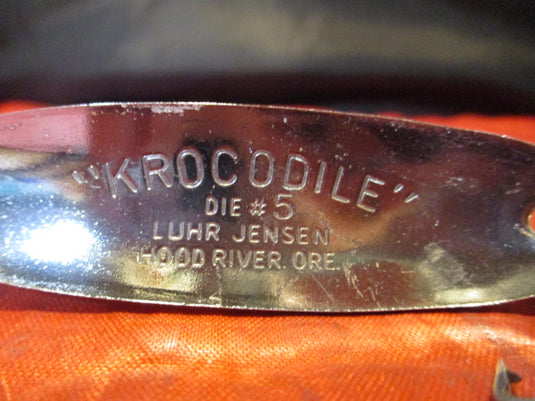 Vintage Luhr Jensen Krocodile Die #3, 1/3oz Gold fishing spoon #9076