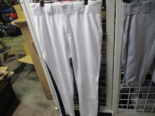 Used Premier Athletics White Baseball Pants w/ Blue Stripe Size XL