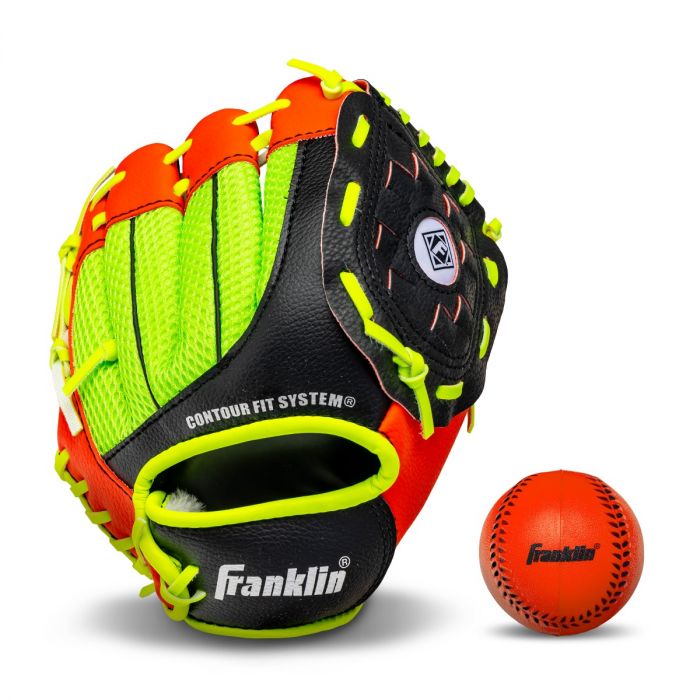 Load image into Gallery viewer, New Franklin Neo Grip 9&quot; Teeball Glove w/ Ball - Red LEFTY
