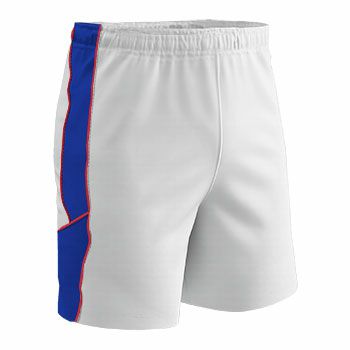 New Champro Header Soccer Shorts Yth Large White, Royal Blue, Scarlet