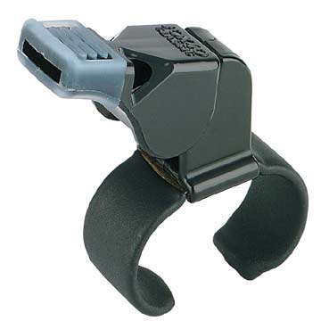 New Fox 40 Finger Grip Whistle with Cushion Mouth Grip-Black