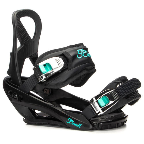 New 5th Element Women's Layla Snowboard Bindings Size Med/L (8-11) - Black/Teal