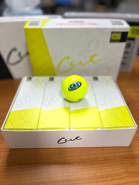 Load image into Gallery viewer, New C&amp;S Cut DC Yellow Golf Balls - 12 Qty
