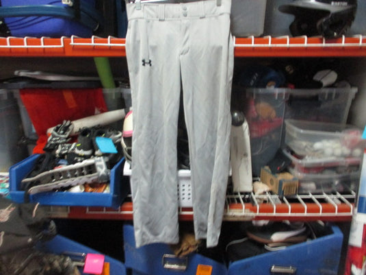 Used Under Armour Open Bottom Grey Baseball Pants Size Youth Large