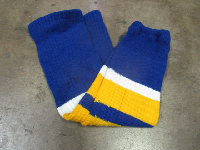 Load image into Gallery viewer, Used Junior Hockey Socks Royal / Gold / White
