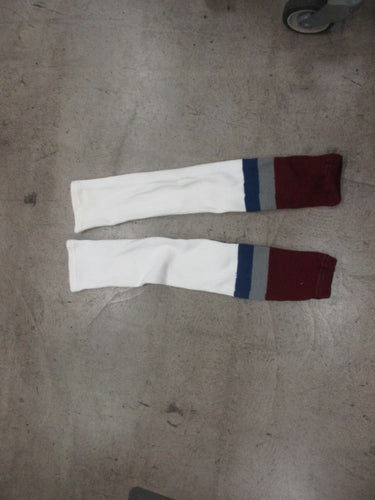 Used White/Maroon Sr. Hockey Socks