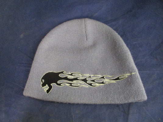 Used Grey Skull Beanie Hat