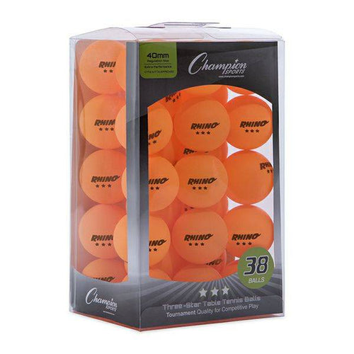 New Champion Sports 3 Star Tournament Tennis Table Balls 38 Pack Orange