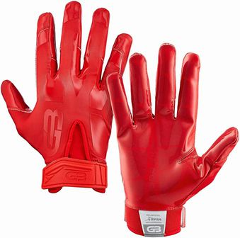 New Grip Boost Stealth 4.0 Solid Red Receiver's Gloves Youth Large