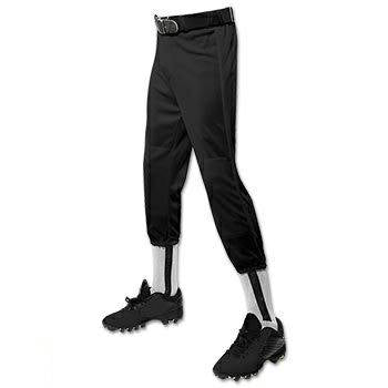 New Champro Pull Up Belt Loop Baseball Pants Yth Med Black
