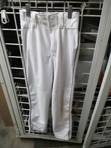 Used A4 White Open Bottom Black Pinned Striped Pants Youth Size Medium