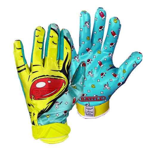 Load image into Gallery viewer, New Battle Cloaked &quot;Alien&quot; Green Football Receiver Gloves - Adult XXL
