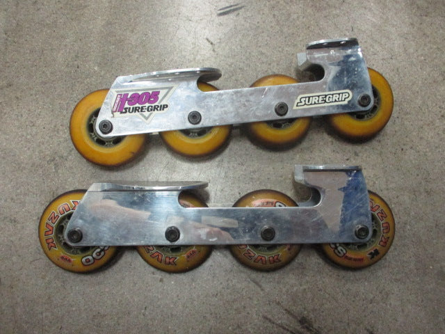 Load image into Gallery viewer, Used H-305 Sure Grip Inline Hockey Skate Chassis / Wheel Set
