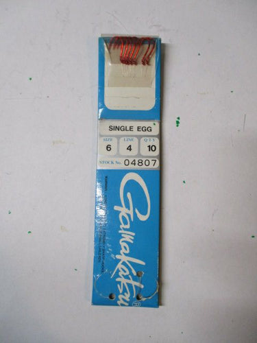 Used Gamakatsu Single Egg Hooks - Size 6 / Line 4/  Qty 7