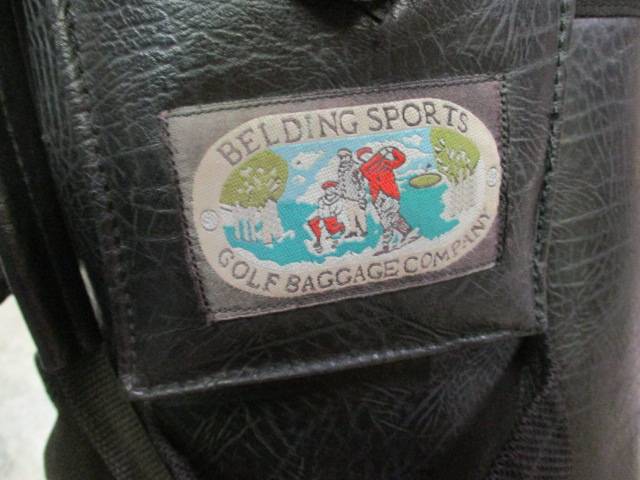 Load image into Gallery viewer, Used Belding Sports Black Leather Golf Bag
