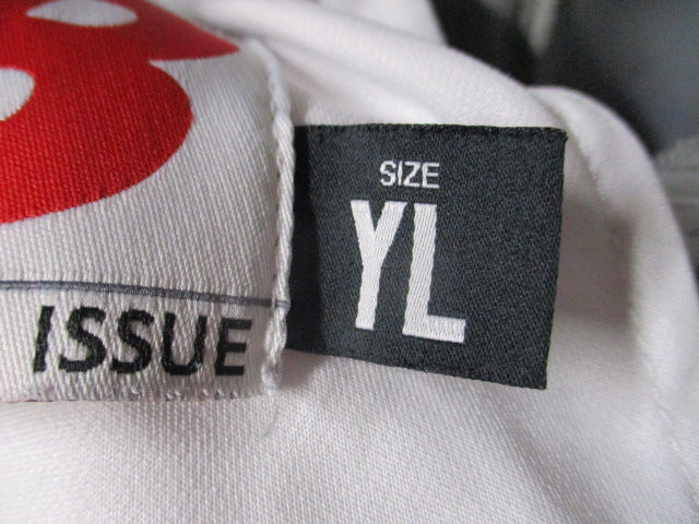 Load image into Gallery viewer, Used New Balance Grey and Red Piping Open Bottom Pants Youth Size Large
