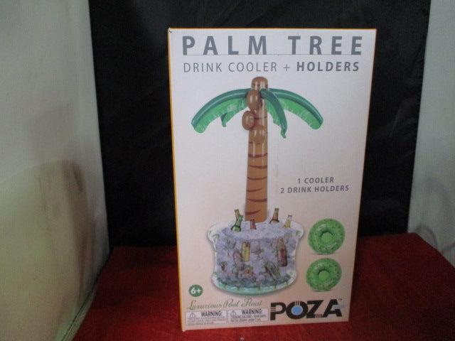 Load image into Gallery viewer, New POZA Palm Tree Island Drink Cooler &amp; 2 PC Palm Tree Drink Holder
