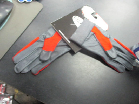 New STXX SheepSkin Leather Batting Gloves Red/Gray Size Yth L