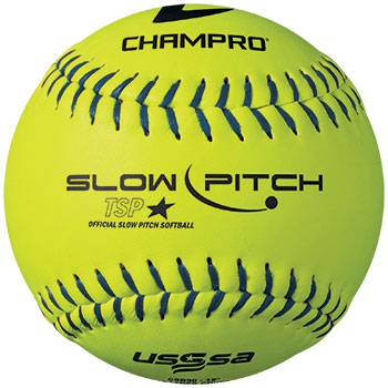 New Champro Slowpitch 12" Tournament Leather Cover Softball-Dozen