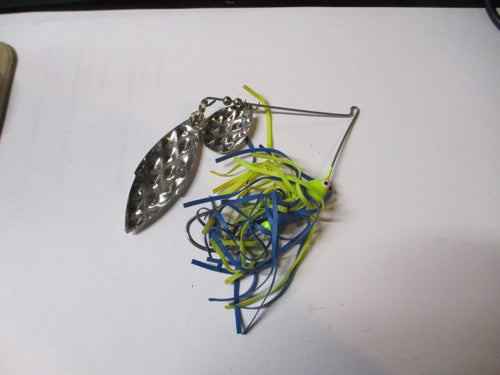 Used Blue & Yellow Spinner Bait - dry skirt